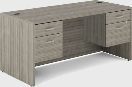 Bureau droit à double piédestal