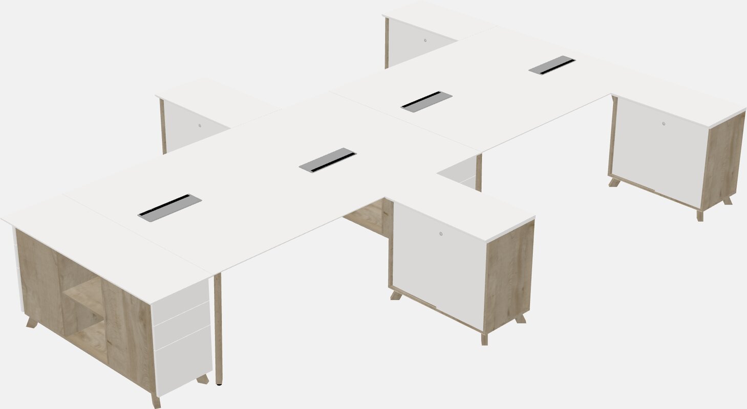 L-shaped na shared desk