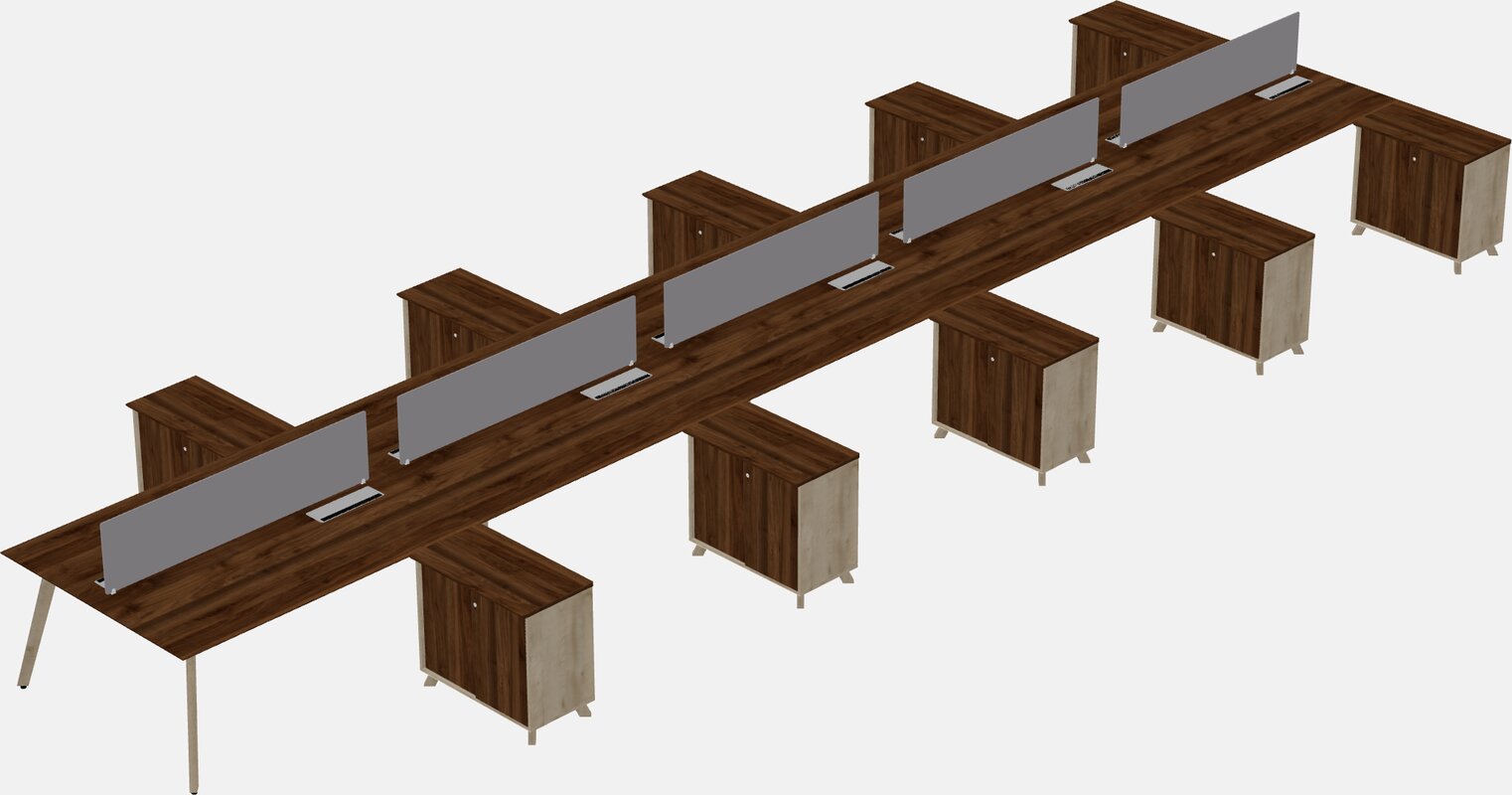 L-shaped na shared desk