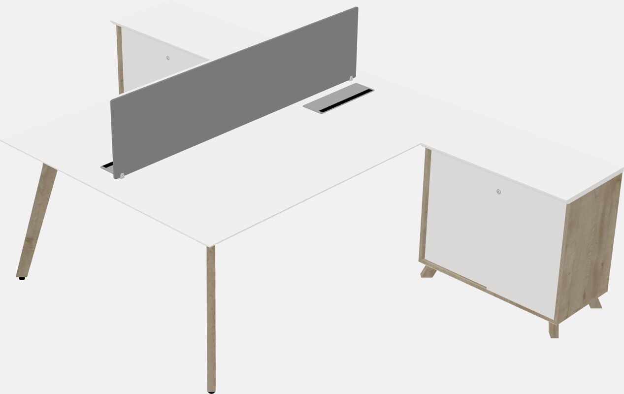 L-shaped shared desk