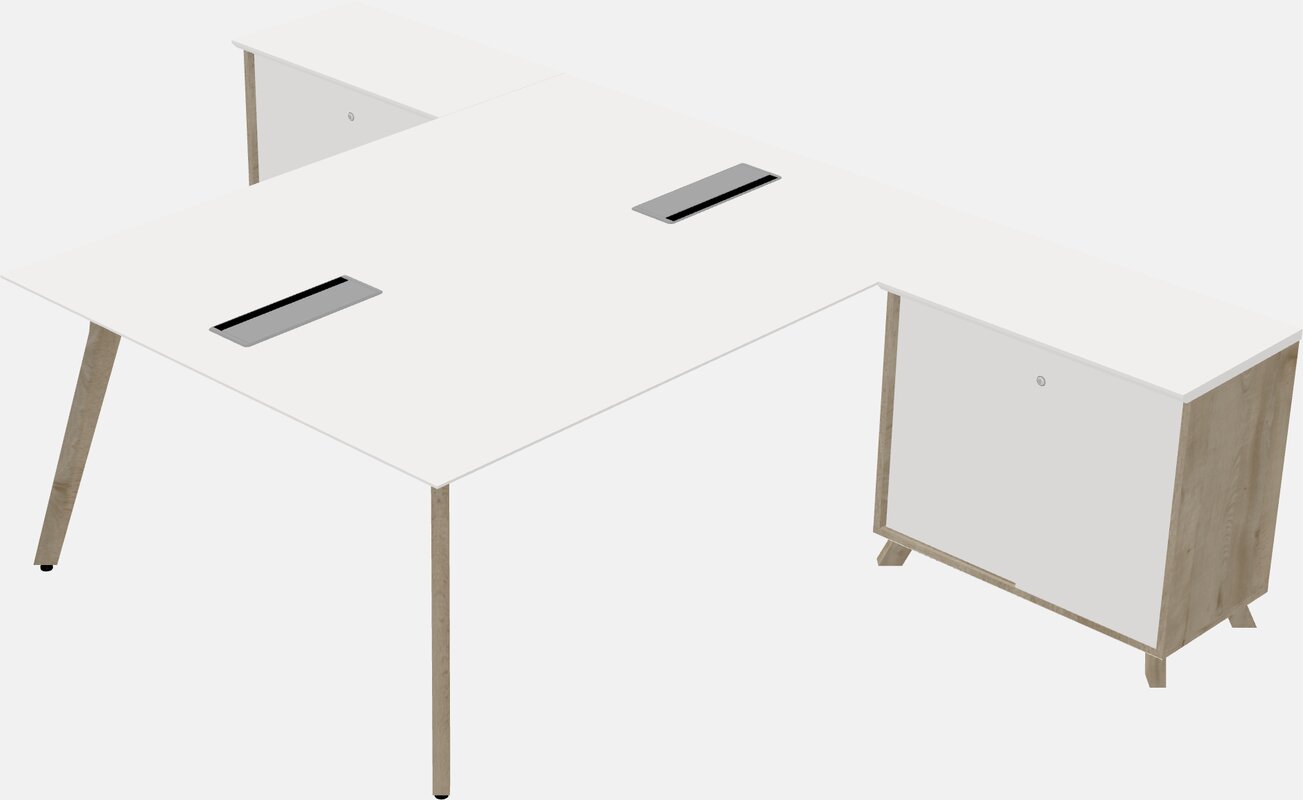 L-shaped shared desk