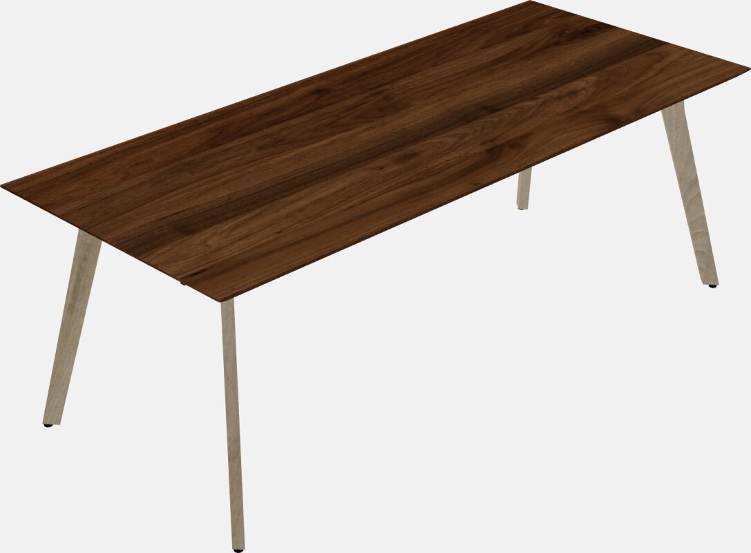Современный просторный прямоугольный письменный стол/стол для руководителя - каркас из массива дерева
