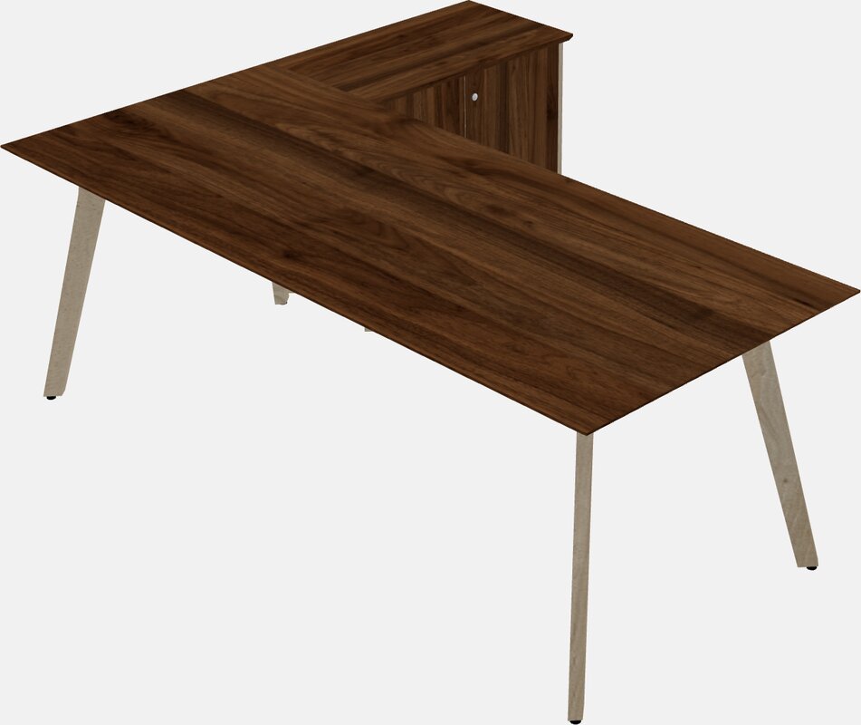 Columbia Walnut Executive Desk With Beveled Edges And An Angular Leg ...