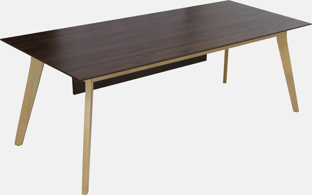 Modern spacious rectangular executive desk/table - solid wood frame