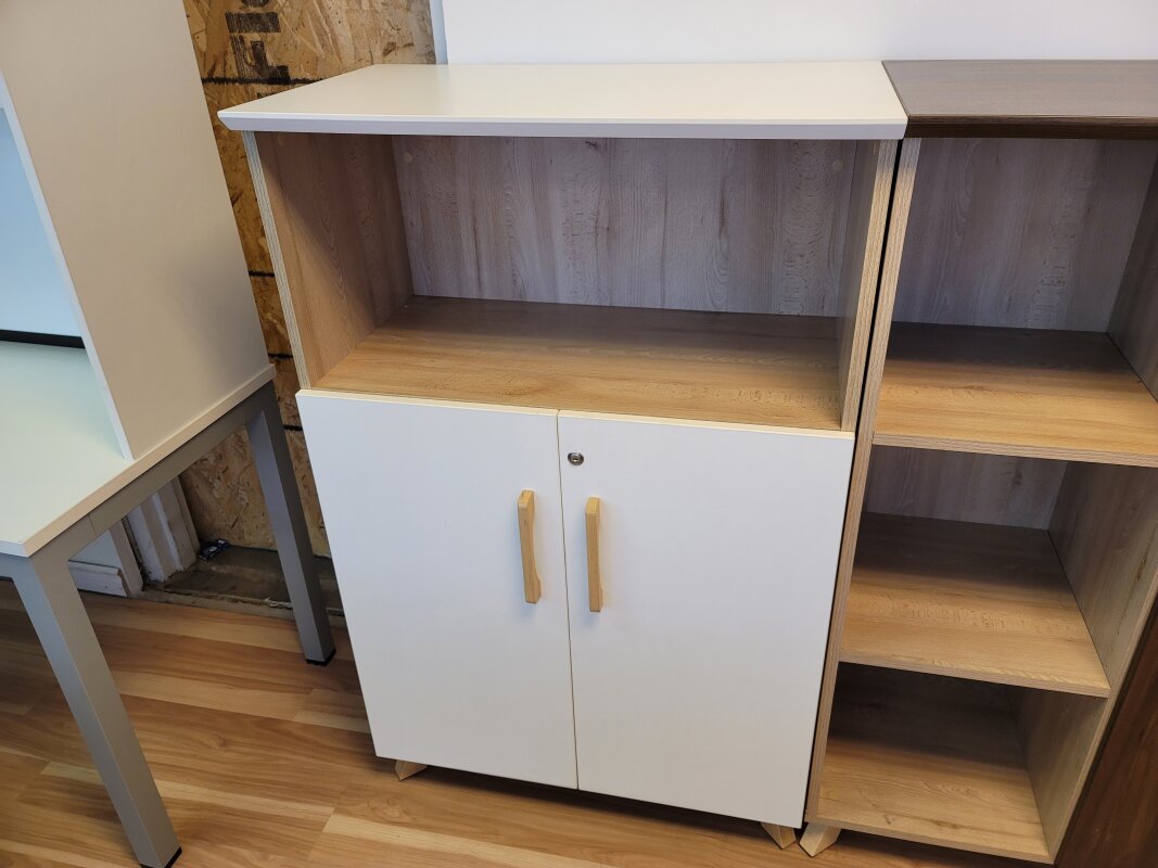 Medium height cabinet with open shelf