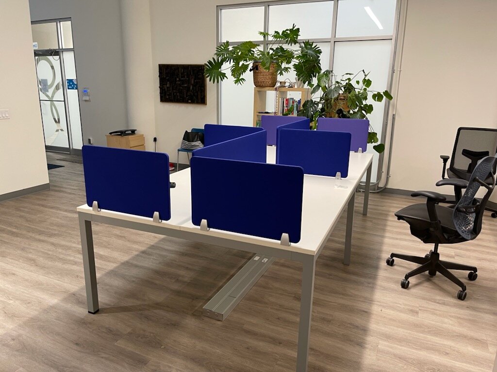 Shared rectangular desk
