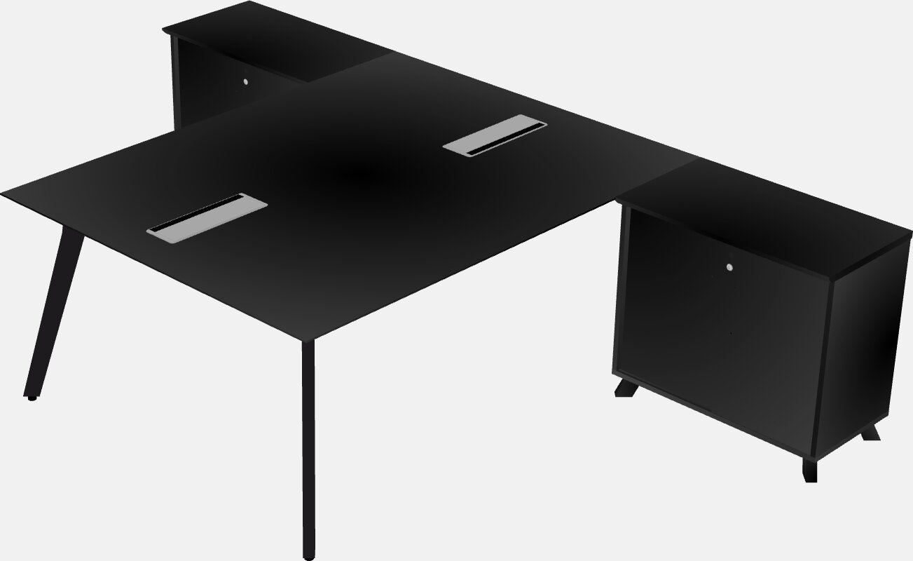 L-shaped shared desk