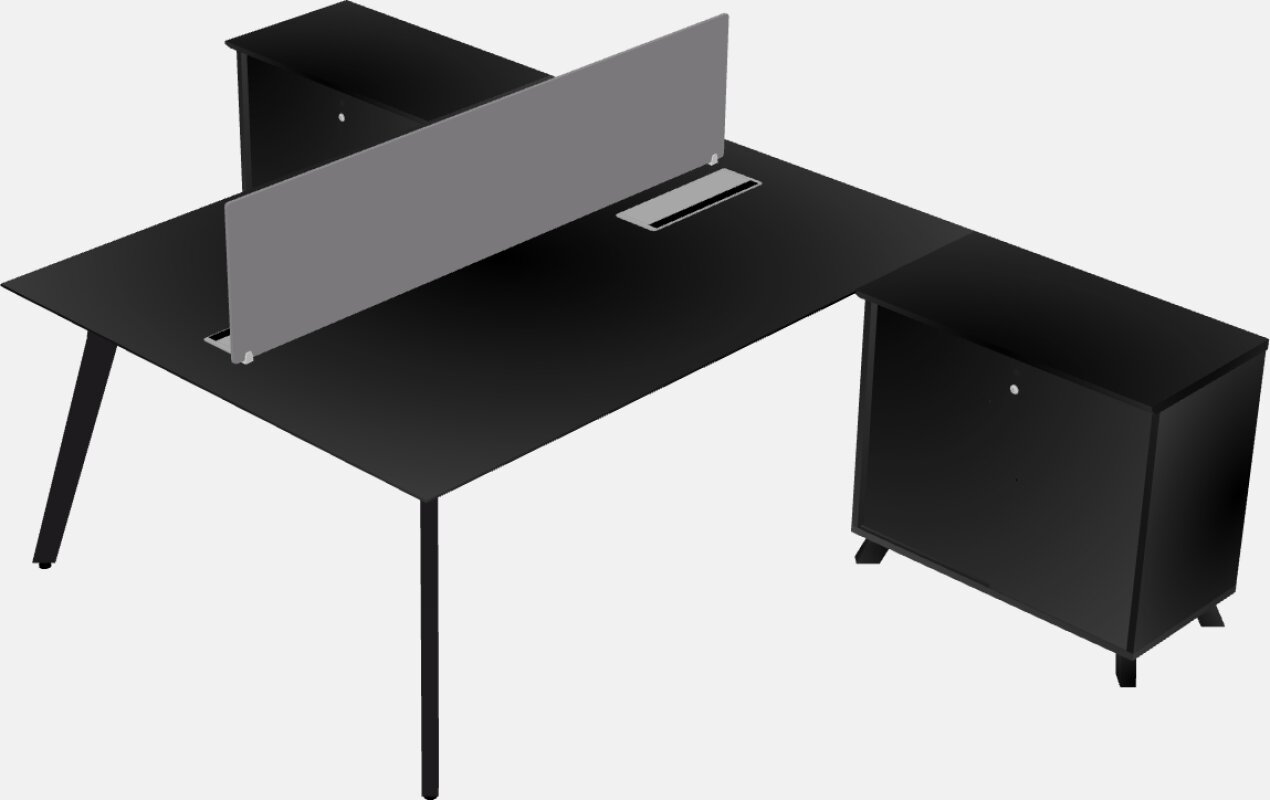 L-shaped shared desk