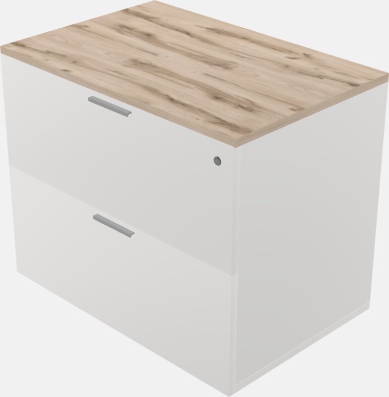 Lateral File Cabinet - 2 Drawer - Wooden