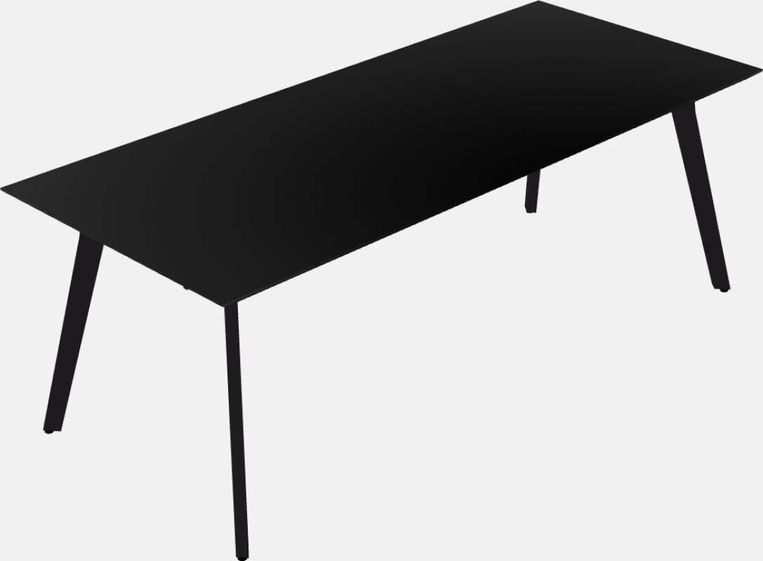 आधुनिक विशाल आयताकार कार्यकारी डेस्क/टेबल - ठोस लकड़ी का फ्रेम