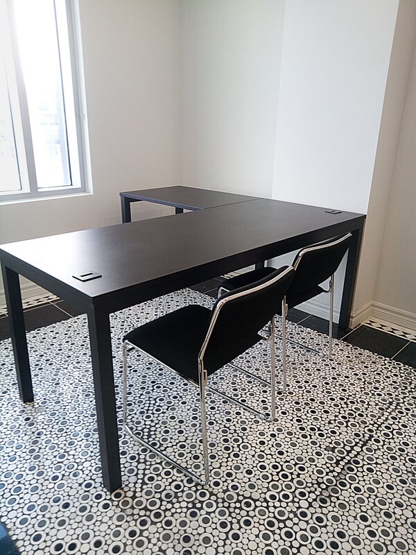 Shared rectangular desk
