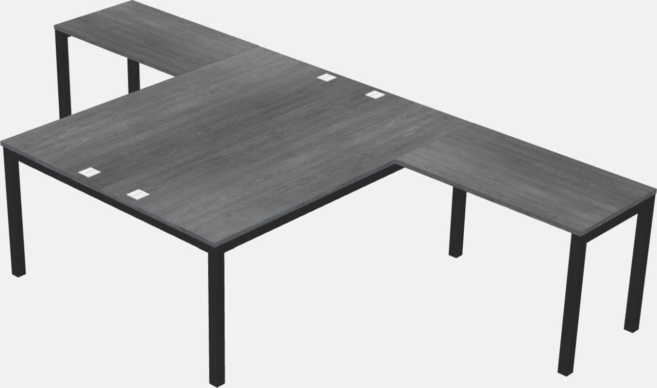 Shared L-shaped Desks - Metal Frame