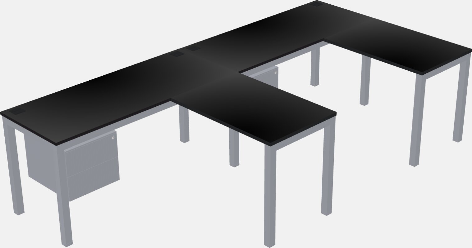 L-shaped na mesa