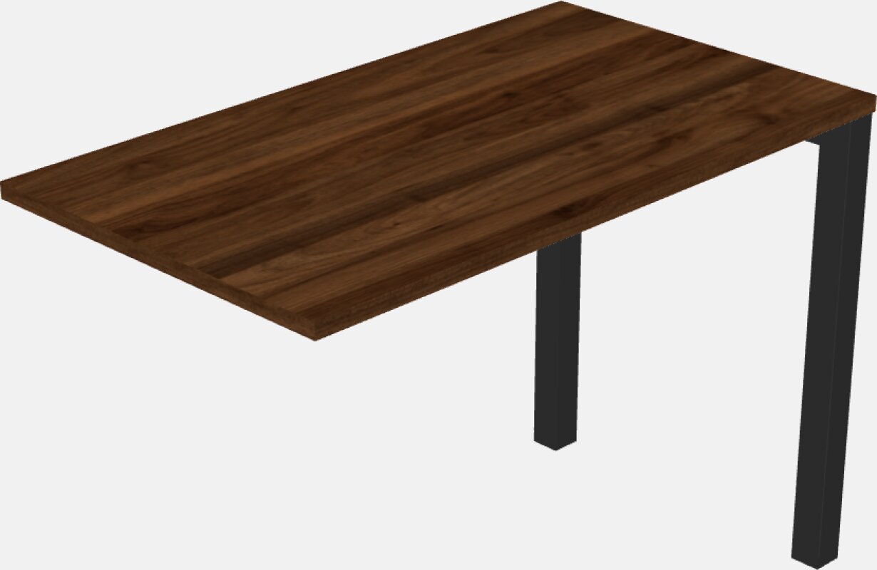 Desk return - metal base - wooden at panel system