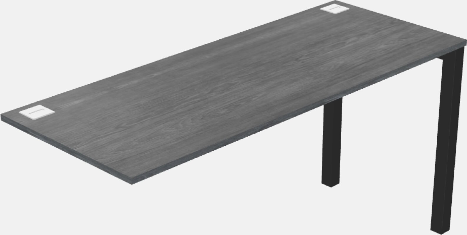 Desk return - metal base - wooden at panel system