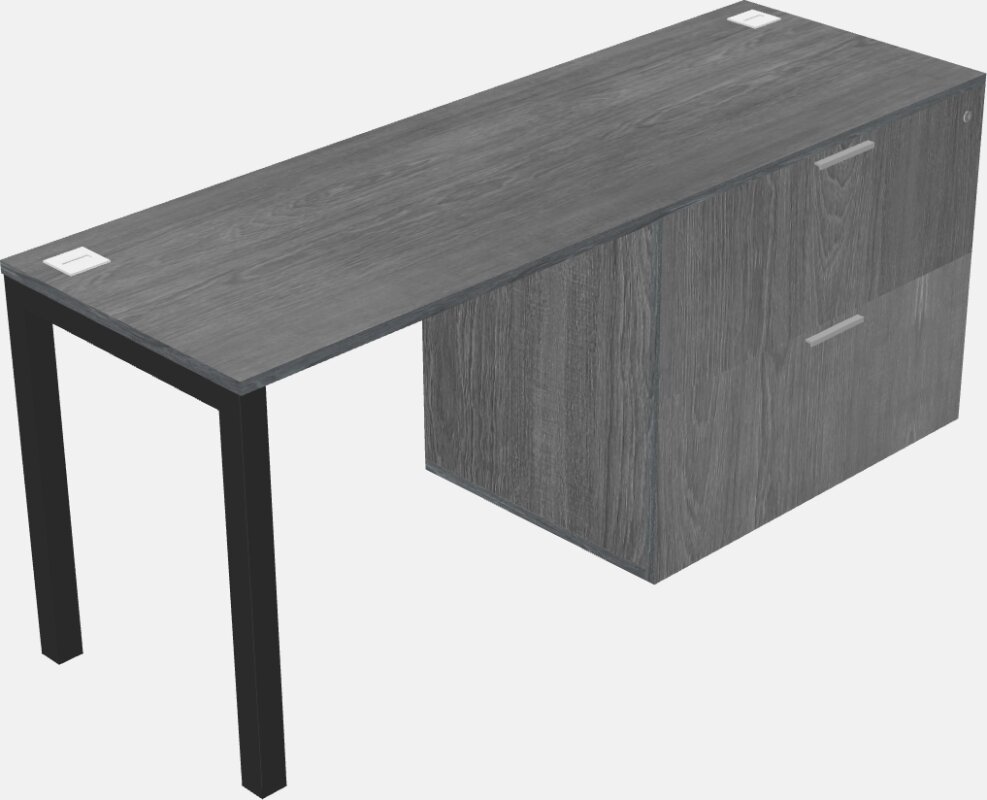 Desk with file cabinet