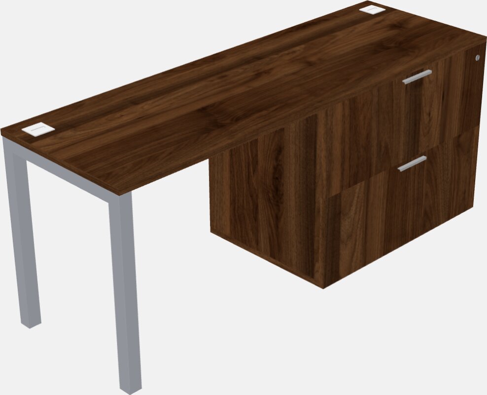 Desk with file cabinet