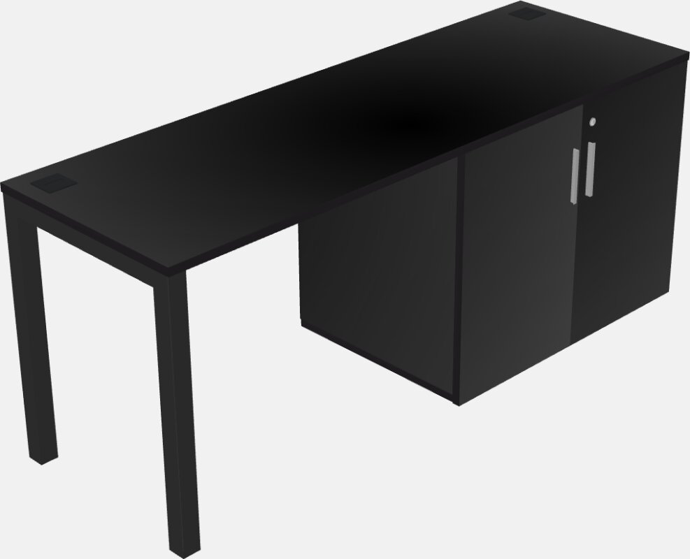 Desk with storage cabinet