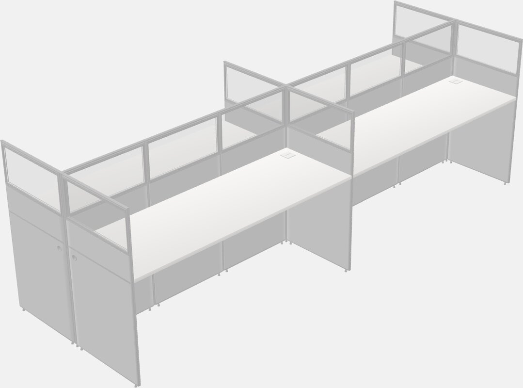 Cubículo rectangular compartido