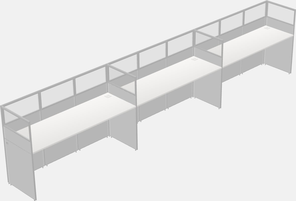 Cubículo rectangular compartido