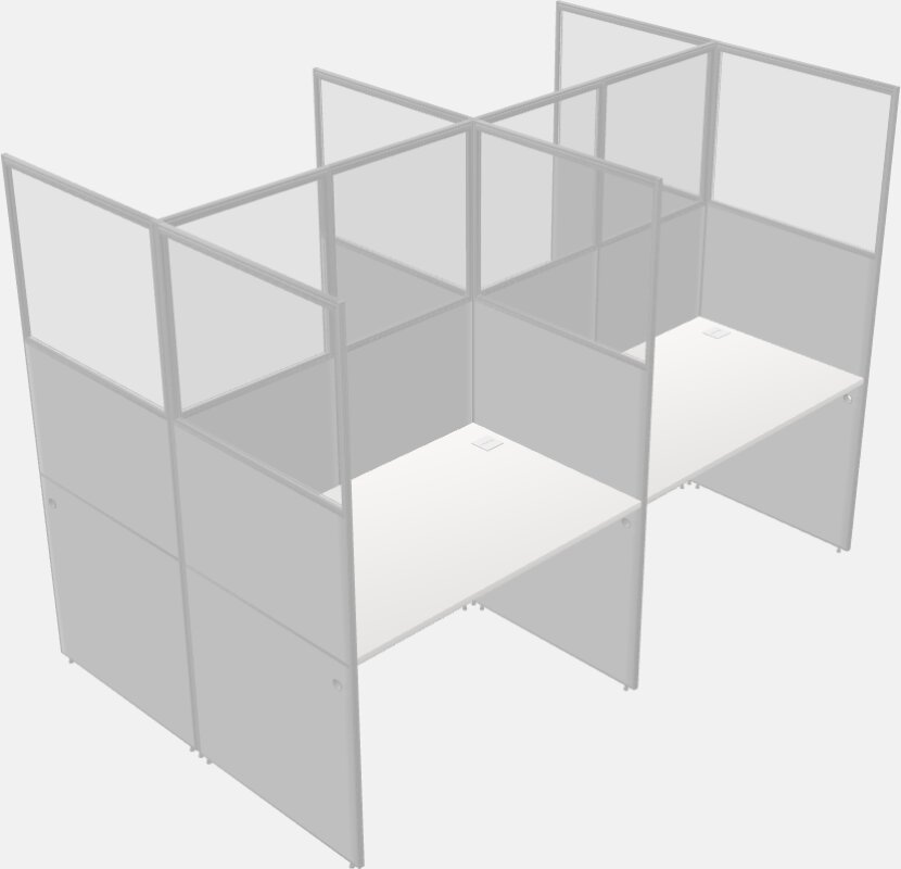 Cubículo rectangular compartido