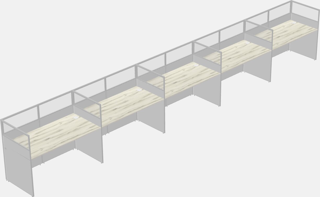 Cubículo rectangular compartido