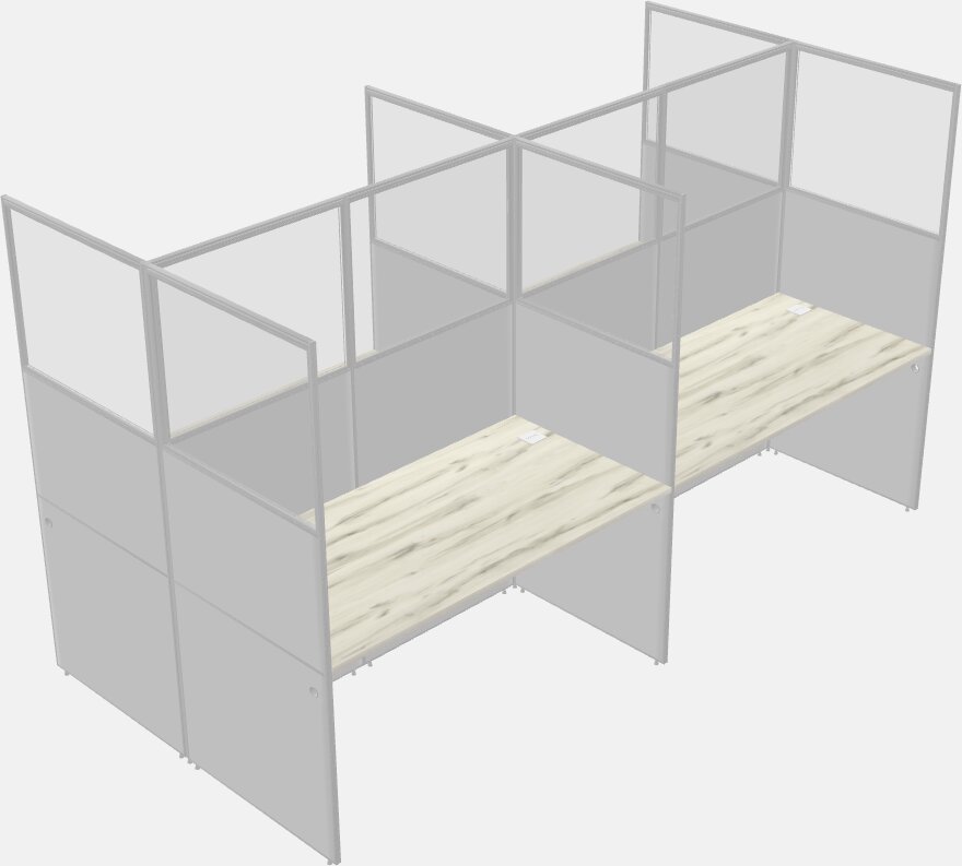 Cubículo rectangular compartido