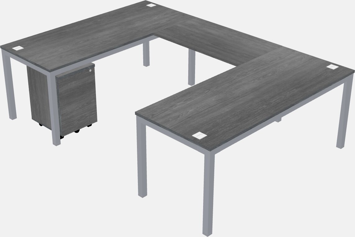 U-shaped Desk - Metal Frame
