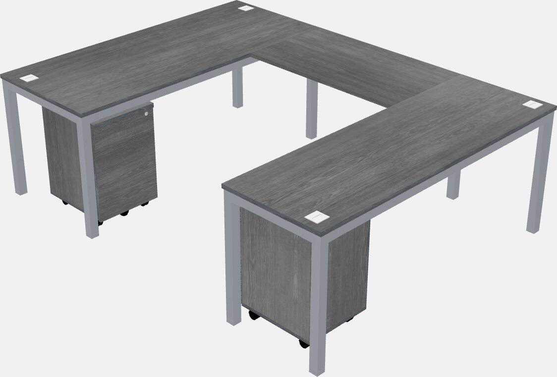 U-shaped Desk - Metal Frame