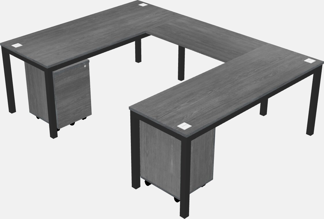 U-shaped Desk - Metal Frame