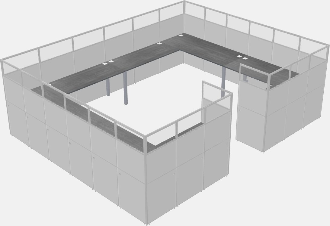 4-person Cubicle - Panel System