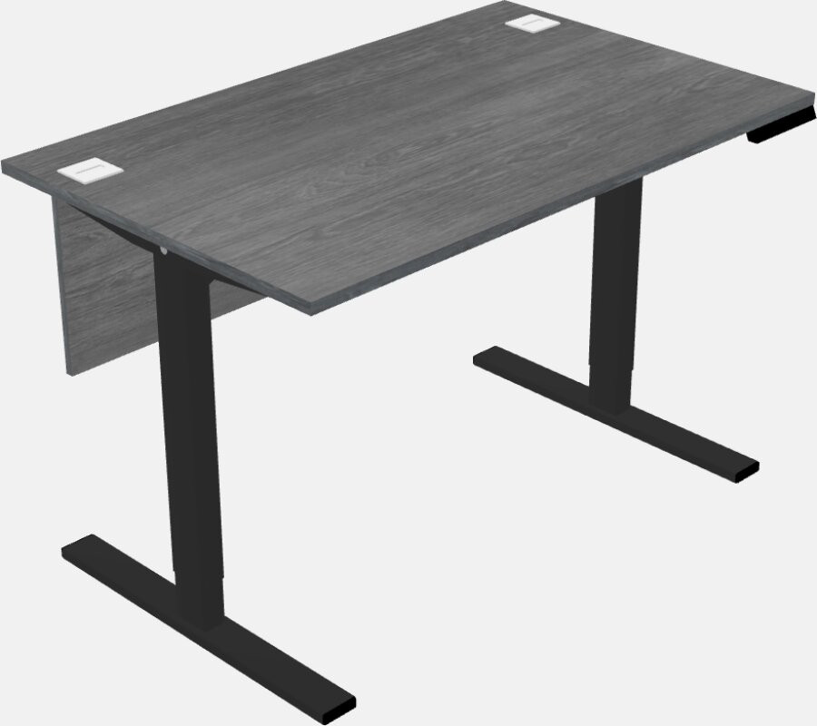 Sit-to-stand rectangular desk