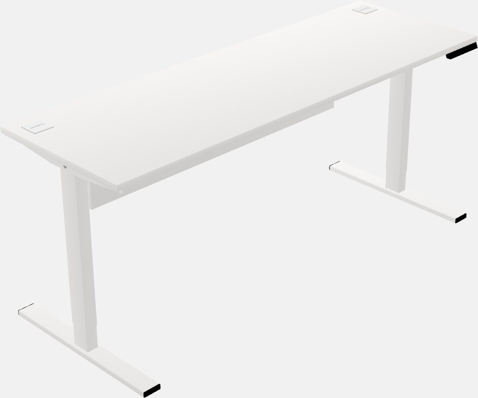 Sit-to-stand rectangular desk