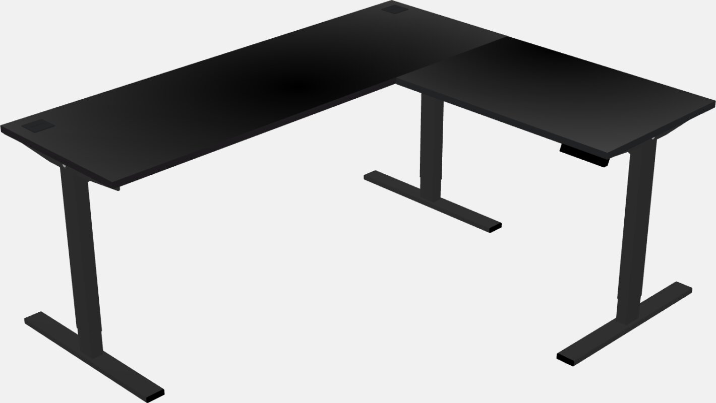 Mesa em forma de l sit-to-stand