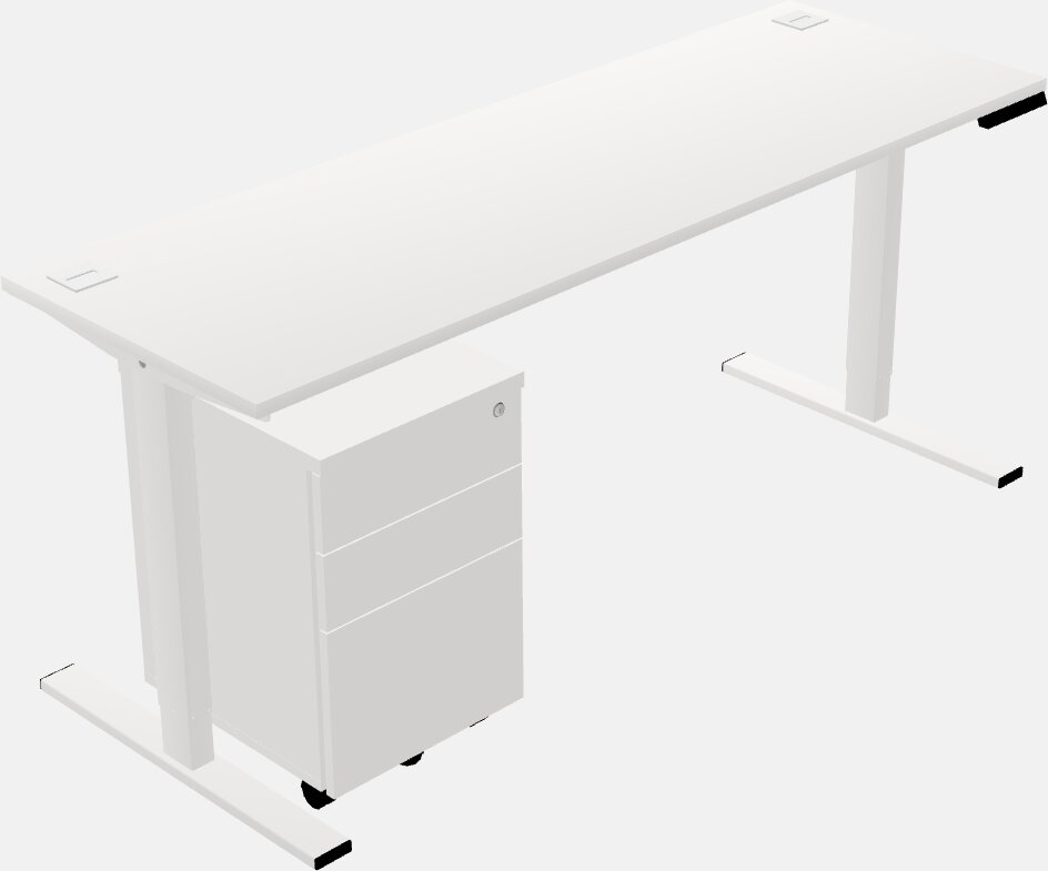 Sit-to-stand rectangular desk
