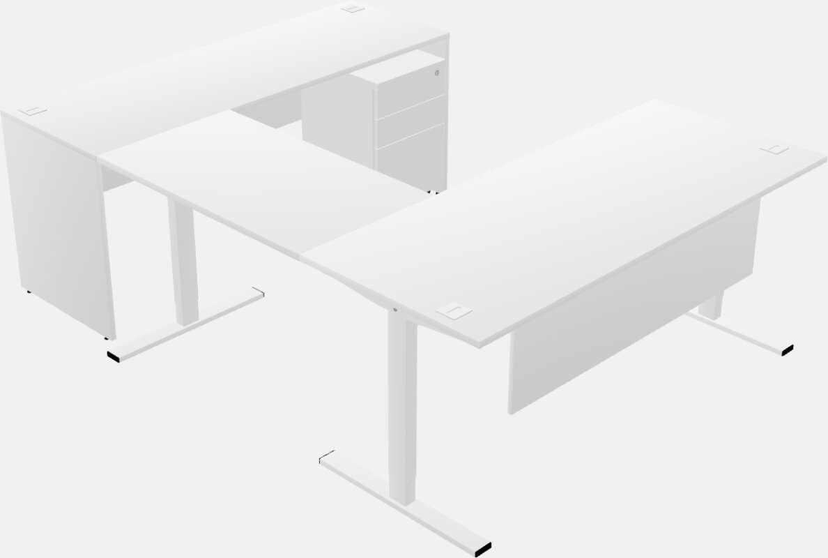Sit-to-stand u-shaped desk