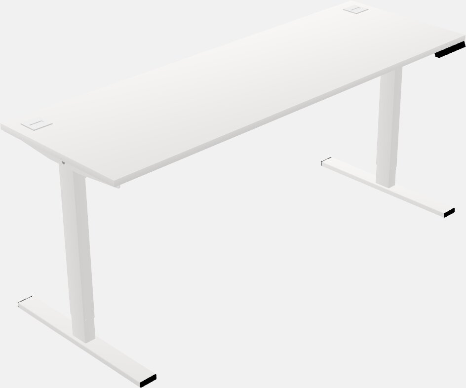 Sit-to-stand rectangular desk