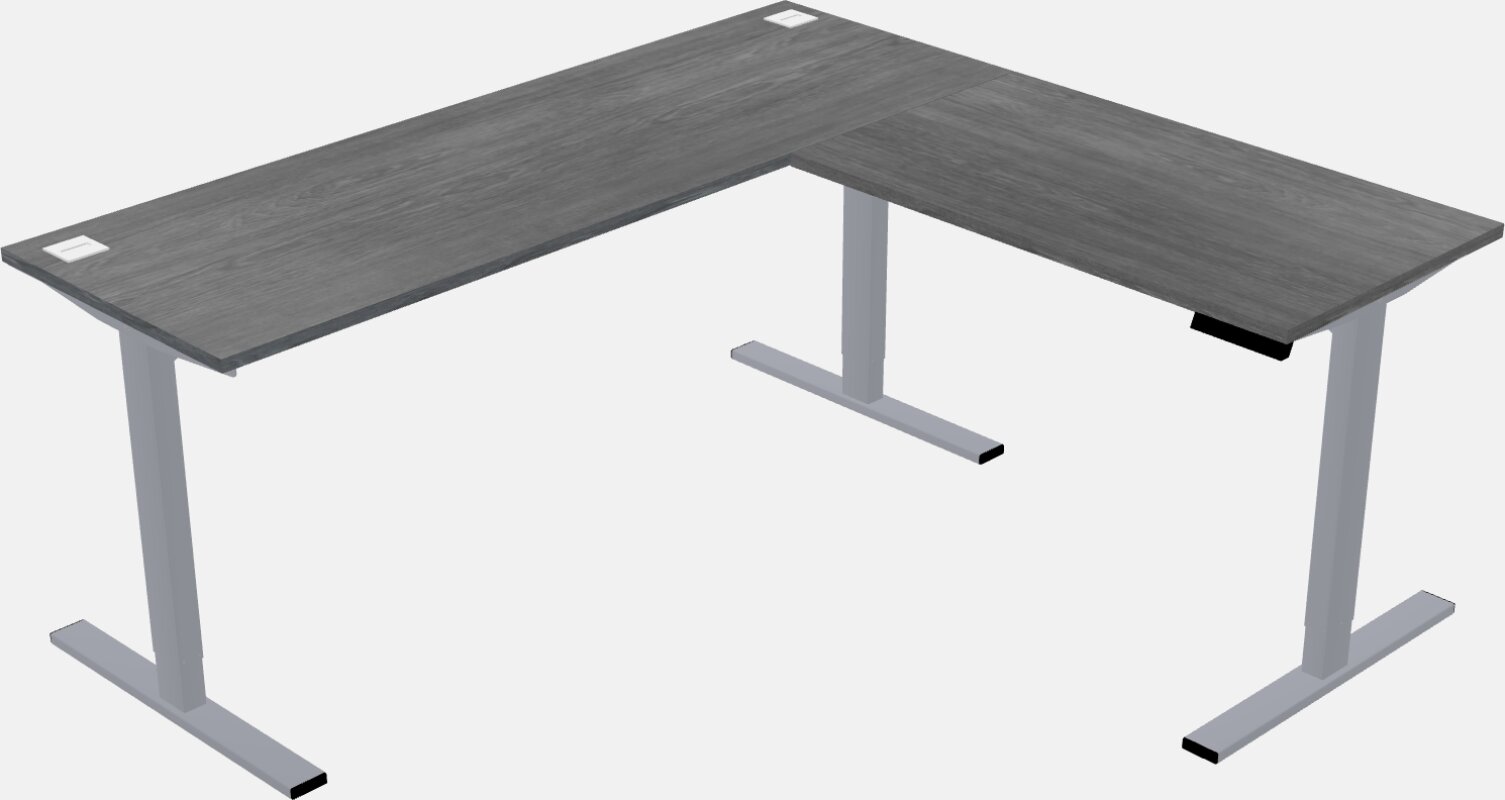 Sit-to-stand l-shaped desk