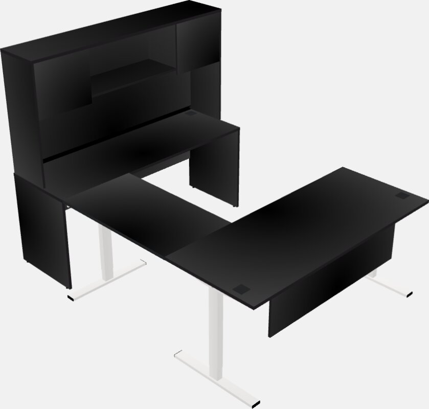 Sit-to-stand u-shaped desk
