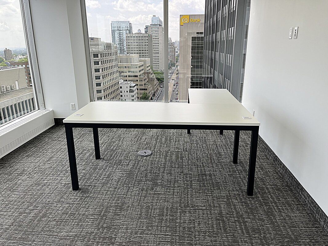 Shared rectangular desk