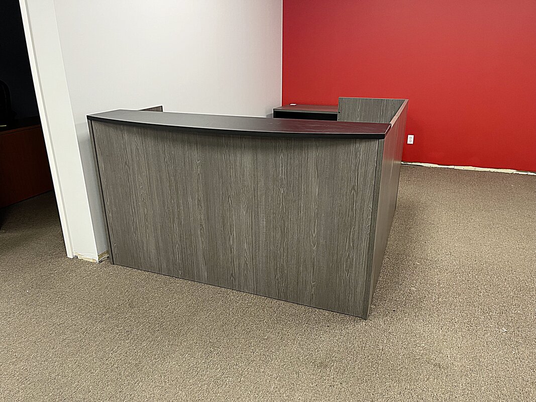 L-shaped reception desk
