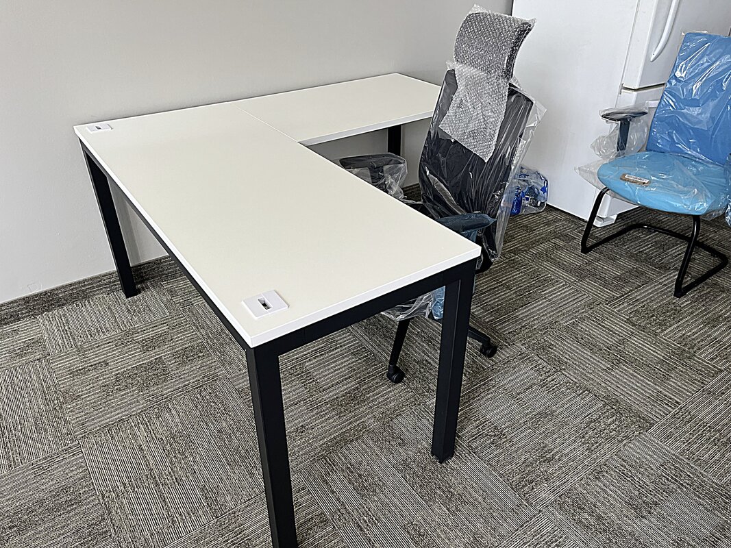 Shared rectangular desk