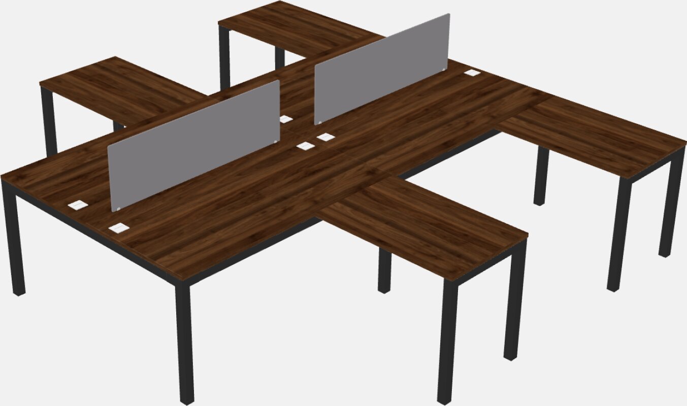 Shared l-shaped desk