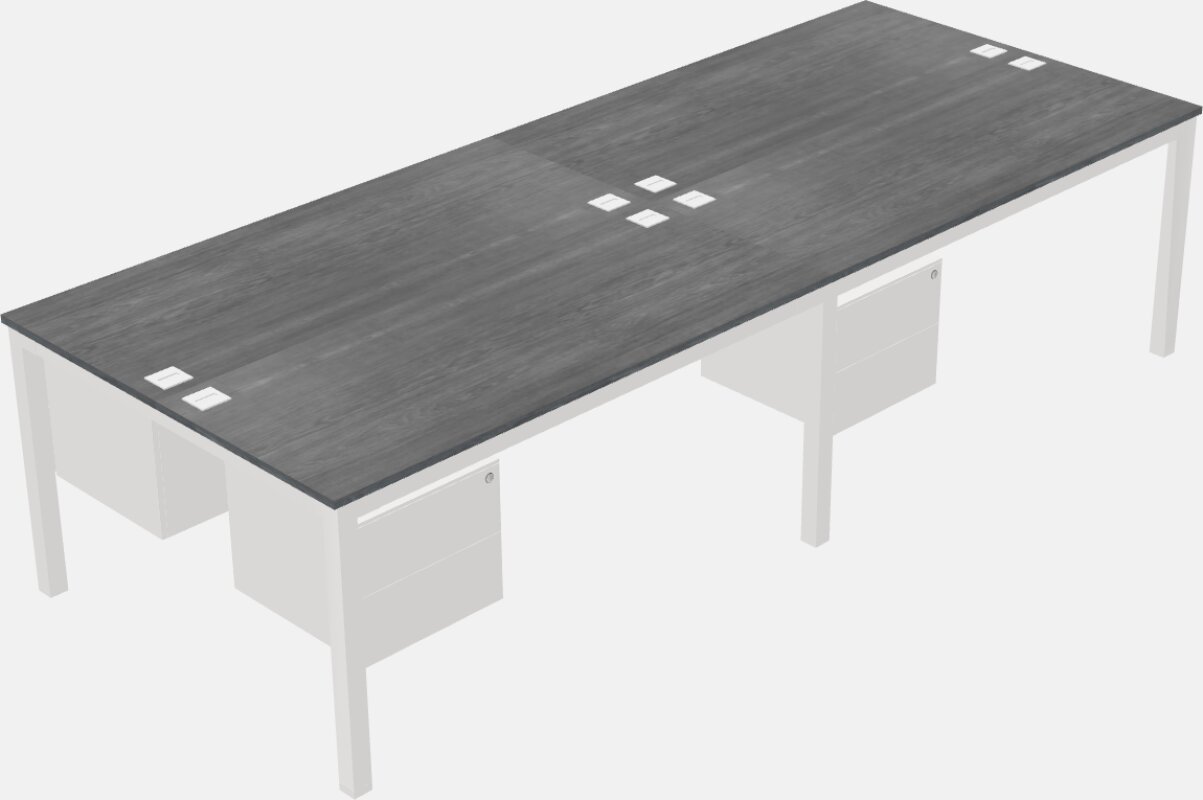 Nakabahaging rectangular desk