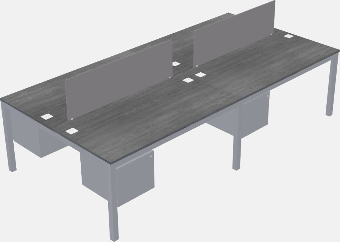 Shared rectangular desk