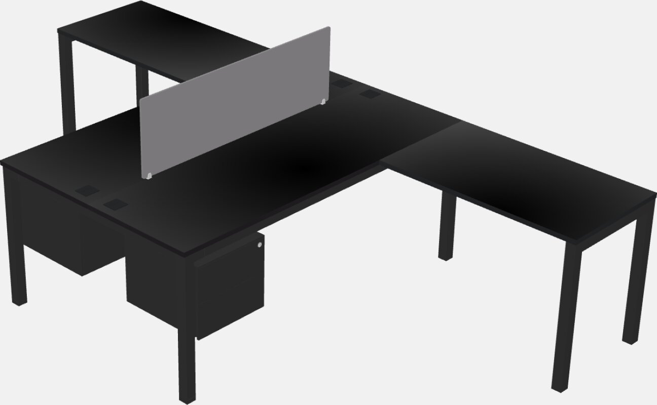 Nakabahaging l-shaped desk