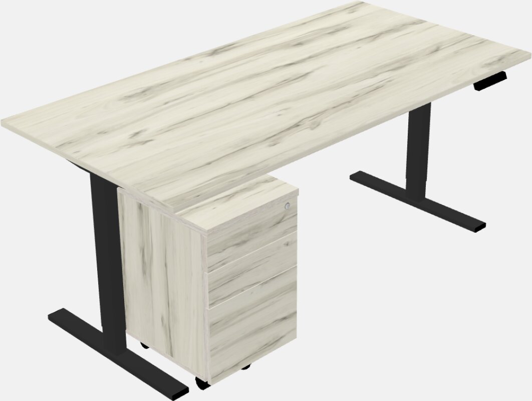 Sit-to-stand rectangular deep table