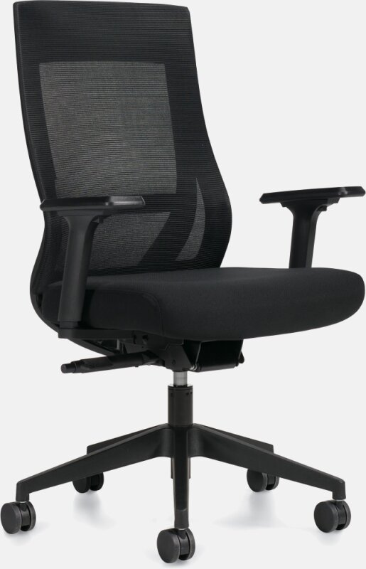 Zim high back weight sensing synchro-tilter with black mesh back and black seat