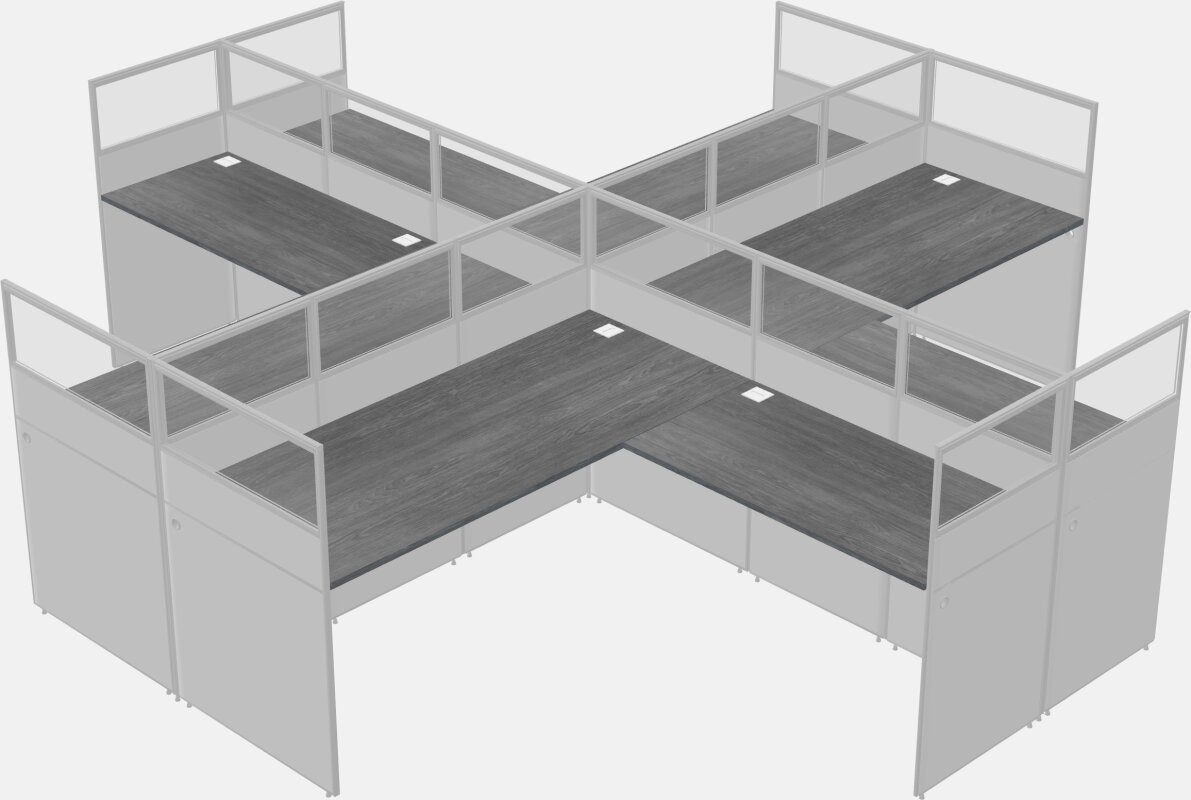 Shared l-shaped cubicles