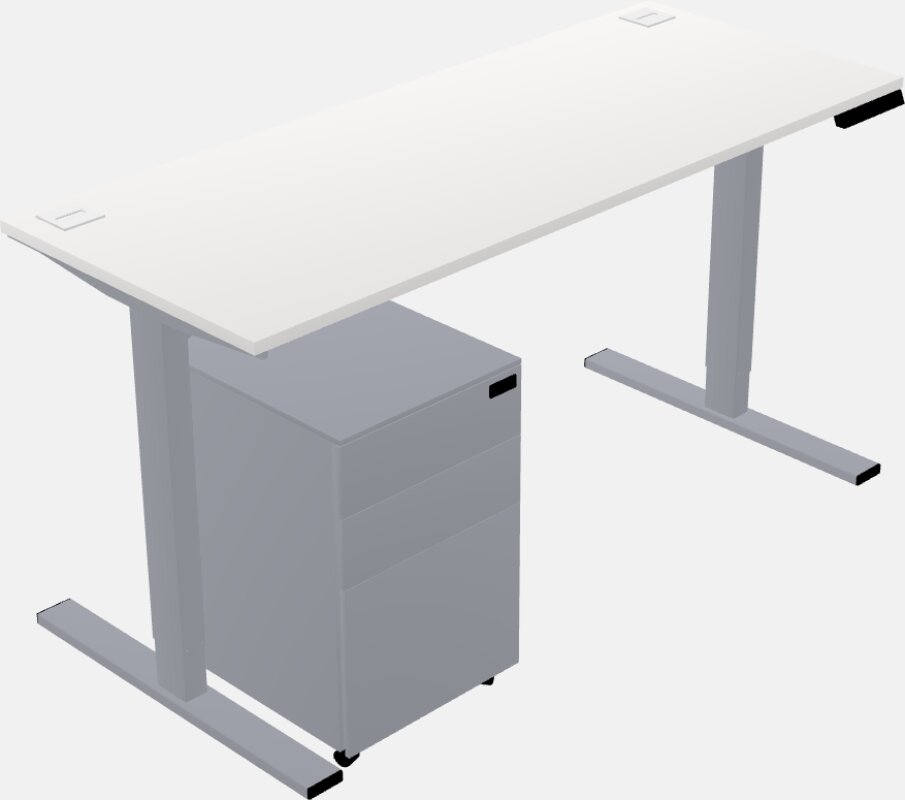 Sit-to-stand rectangular desk